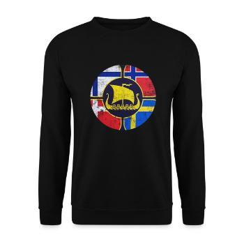 Schweden Schweden Skandinavien der Norden Wikinger Norwegen - Unisex Pullover - Schwarz - Vorne - Alina (178cm) & Michal (187cm)