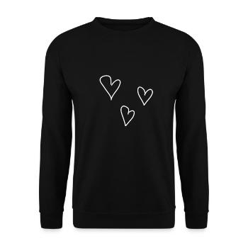 symbole d’amour de trois coeurs - Sweat-shirt Unisexe - noir - Devant - Alina (178cm) & Michal (187cm)