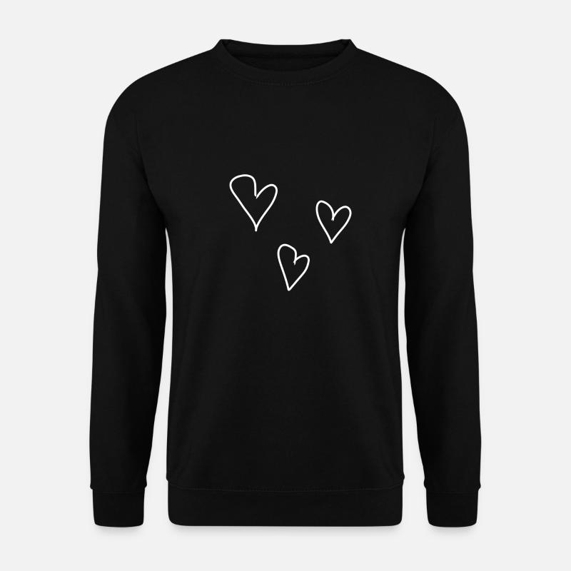 three hearts love symbol - Unisex Sweatshirt - black