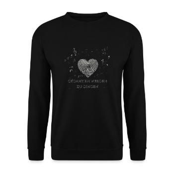 Gedanken werden zu Dingen - Unisex Pullover - Schwarz - Vorne - Alina (178cm) & Michal (187cm)