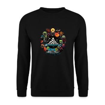Discover the fantastic - Unisex Sweatshirt - black - Front - Alina (178cm) & Michal (187cm)