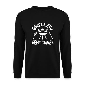 Grillen - Unisex Pullover - Schwarz - Vorne - Alina (178cm) & Michal (187cm)
