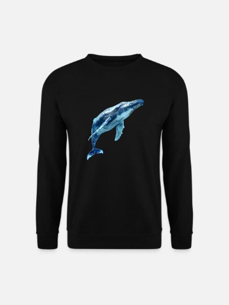 Buckelwale sind intelligente und verspielte Tiere - Unisex Pullover - Schwarz