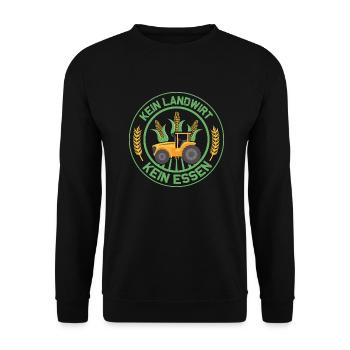 Kein Landwirt Kein Essen Bauer Bauernhof - Unisex Pullover - Schwarz - Vorne - Alina (178cm) & Michal (187cm)