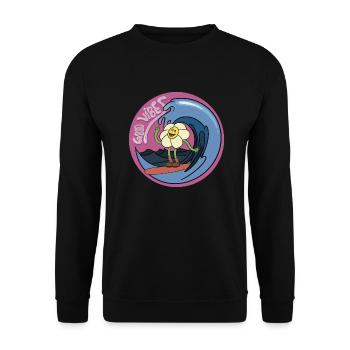 Flower Vibes - Unisex Pullover - Schwarz - Vorne - Alina (178cm) & Michal (187cm)
