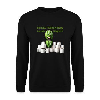 Social Distancing Level Expert - Unisex Pullover - Schwarz - Vorne - Alina (178cm) & Michal (187cm)