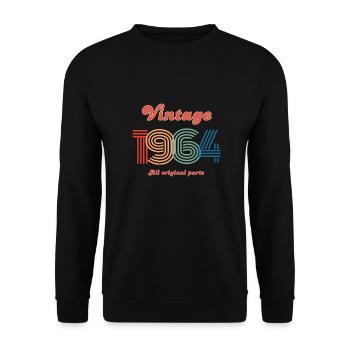 Baujahrgang 1964 alle Originalteile - Unisex Pullover - Schwarz - Vorne - Alina (178cm) & Michal (187cm)
