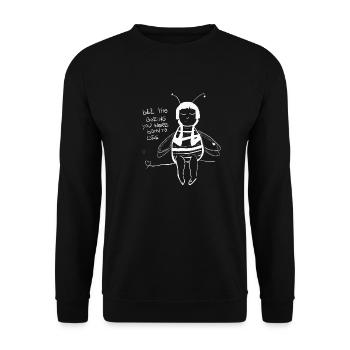 Sei die Biene, die du sein sollst! 🐝🌼 - Unisex Pullover - Schwarz - Vorne - Alina (178cm) & Michal (187cm)