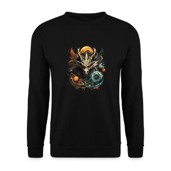 Entfesseln Sie den Drachen: Brüllen Sie mit Stil. - Unisex Pullover - Schwarz - Vorne - Alina (178cm) & Michal (187cm)