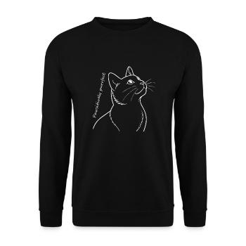 Katze absolut perfekt - Unisex Pullover - Schwarz - Vorne - Alina (178cm) & Michal (187cm)