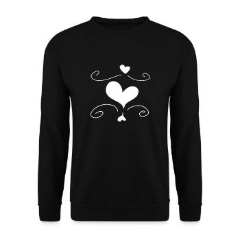 Heart Love Symbol Shape - Unisex Sweatshirt - black - Front - Alina (178cm) & Michal (187cm)