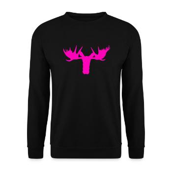 Moose head – for girls and women - Unisex Sweatshirt - black - Front - Alina (178cm) & Michal (187cm)