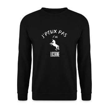 I CAN'T UNICORN - Unisex Sweatshirt - black - Front - Alina (178cm) & Michal (187cm)