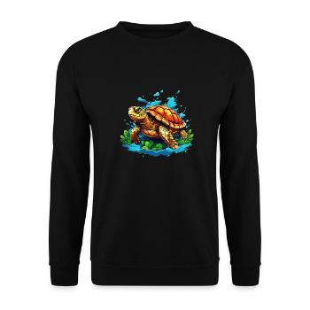 Cool Turtle - Unisex Sweatshirt - black - Front - Alina (178cm) & Michal (187cm)