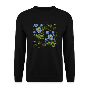 Blume - Unisex Pullover - Schwarz - Vorne - Alina (178cm) & Michal (187cm)