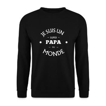 I'm a great dad of the world - Unisex Sweatshirt - black - Front - Alina (178cm) & Michal (187cm)