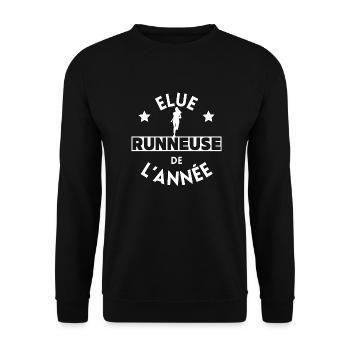 Élue runneuse de l année - Sweat-shirt Unisexe - noir - Devant - Alina (178cm) & Michal (187cm)