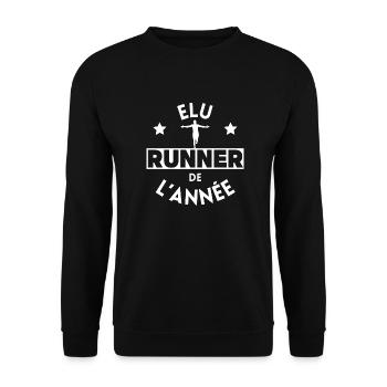 Élu runner de l'année - Sweat-shirt Unisexe - noir - Devant - Alina (178cm) & Michal (187cm)