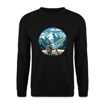 Adventure Friends, hikers with dogs in the mountains - Unisex Sweatshirt - black - Front - Alina (178cm) & Michal (187cm)