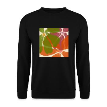 Motif de fleurs - Sweat-shirt Unisexe - noir - Devant - Alina (178cm) & Michal (187cm)