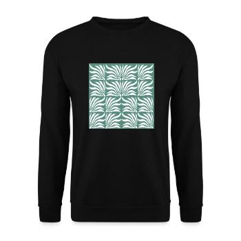 Motif de fleurs géométriques - Sweat-shirt Unisexe - noir - Devant - Alina (178cm) & Michal (187cm)