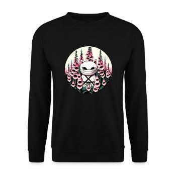 Ninja Cat - Unisex Sweatshirt - black - Front - Alina (178cm) & Michal (187cm)