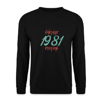 Jahrgang Ausgabe 1981 - Unisex Pullover - Schwarz - Vorne - Alina (178cm) & Michal (187cm)