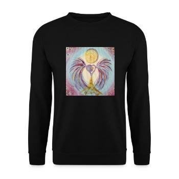 Herzengel Vertrautes Bewußtseinsleben - Unisex Pullover - Schwarz - Vorne - Alina (178cm) & Michal (187cm)