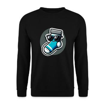 Coolness bis in die Zehen - Unisex Pullover - Schwarz - Vorne - Alina (178cm) & Michal (187cm)