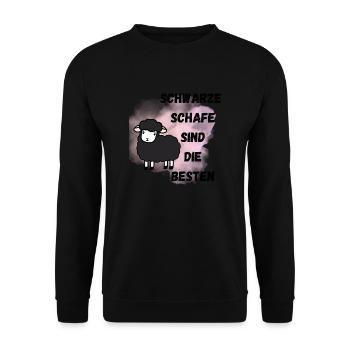 Schwarze Schafe sind die besten - Unisex Pullover - Schwarz - Vorne - Alina (178cm) & Michal (187cm)