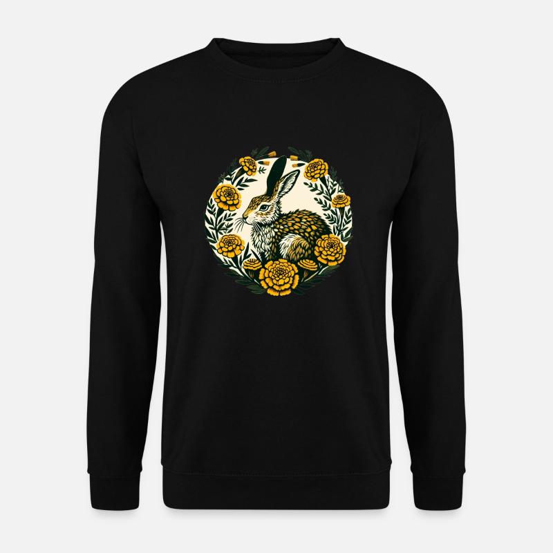 Ringelblume Hase - Unisex Pullover - Schwarz