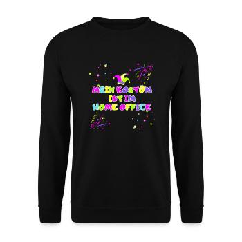 mein kostüm ist im home office kostüm Verkleidung - Unisex Pullover - Schwarz - Vorne - Alina (178cm) & Michal (187cm)