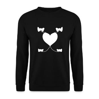 Heart Bow Pattern Shapes Shapes - Unisex Sweatshirt - black - Front - Alina (178cm) & Michal (187cm)