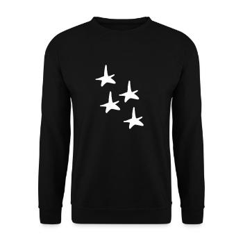 vier sterne stern formen form symbol - Unisex Pullover - Schwarz - Vorne - Alina (178cm) & Michal (187cm)