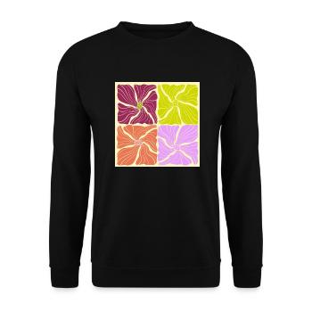 Motif de fleurs - Sweat-shirt Unisexe - noir - Devant - Alina (178cm) & Michal (187cm)