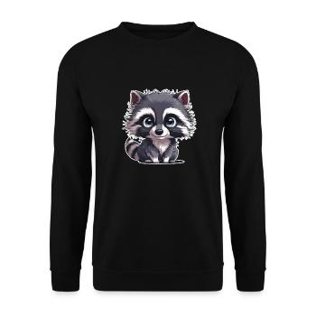 raton laveur mignon - Sweat-shirt Unisexe - noir - Devant - Alina (178cm) & Michal (187cm)