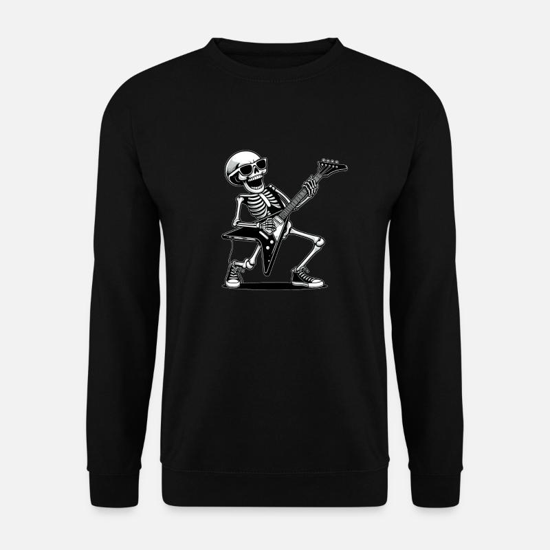 Ein männlicher Rocker-Gitarrist mit seiner Gitarre - Unisex Pullover - Schwarz