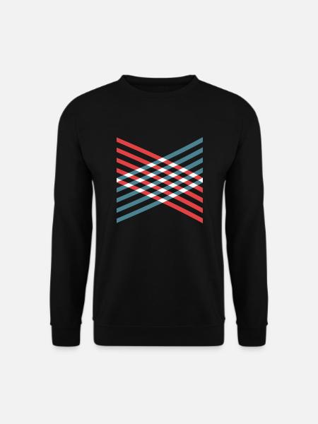 rote und blaue Linien - Unisex Pullover - Schwarz