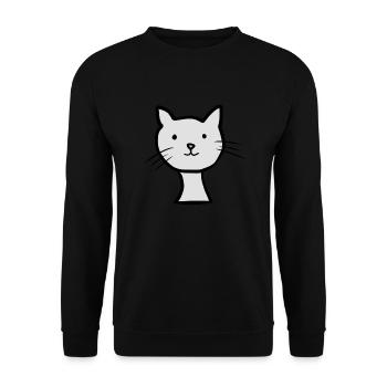 Cat Animal Icon Gray Pet Animals - Unisex Sweatshirt - black - Front - Alina (178cm) & Michal (187cm)