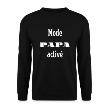 Mode papa activé - Sweat-shirt Unisexe - noir - Devant - Alina (178cm) & Michal (187cm)