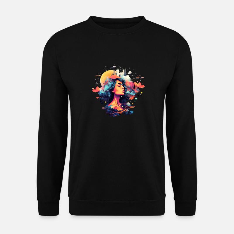 Frau im Abendglanz - Unisex Pullover - Schwarz
