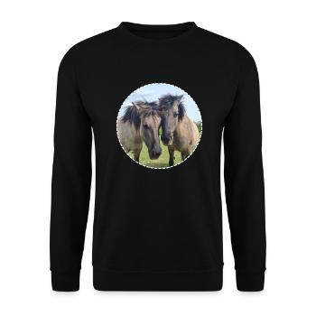 Chevaux doux cheval amour cheval amitié - Sweat-shirt Unisexe - noir - Devant - Alina (178cm) & Michal (187cm)