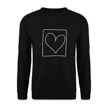 Heart Square Symbol Love Shape - Unisex Sweatshirt - black - Front - Alina (178cm) & Michal (187cm)
