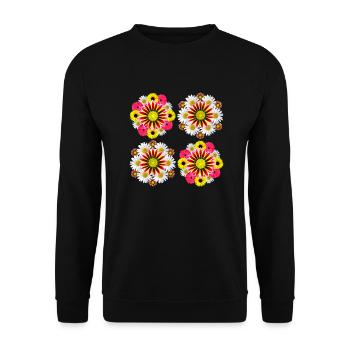 Gazania Daisies Sunflowers Blossom Floral Design - Unisex Sweatshirt - black - Front - Alina (178cm) & Michal (187cm)