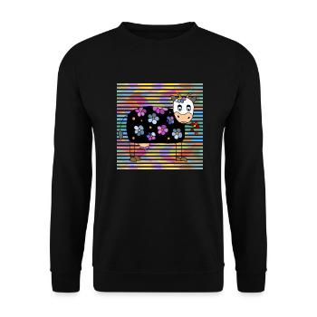 Kuh - Unisex Pullover - Schwarz - Vorne - Alina (178cm) & Michal (187cm)