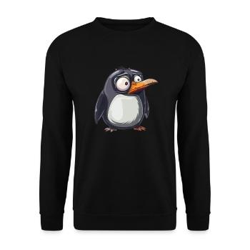 Le look mignon du pingouin attire les regards - Sweat-shirt Unisexe - noir - Devant - Alina (178cm) & Michal (187cm)
