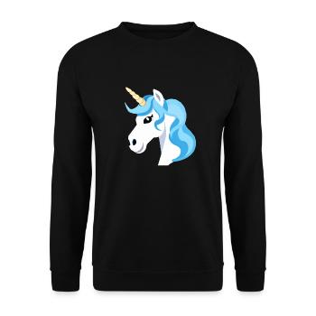 Regenbogen Einhorn Unicorn Rainbow Pferd LGBTQ 1 - Unisex Pullover - Schwarz - Vorne - Alina (178cm) & Michal (187cm)