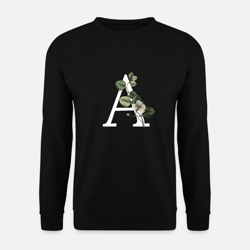 Letter A Green Botany - Unisex Sweatshirt - black