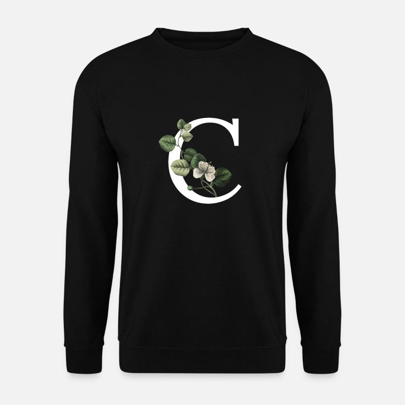 Letter C Botanical Green - Unisex Sweatshirt - black
