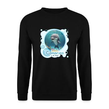 Delfin - Unisex Pullover - Schwarz - Vorne - Alina (178cm) & Michal (187cm)